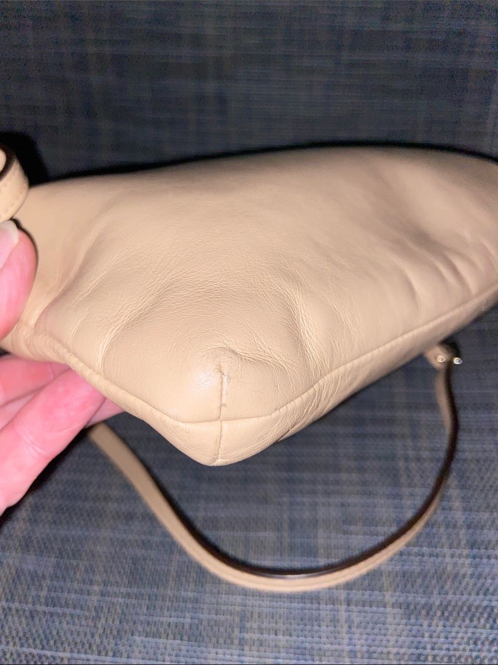 COACH Cream Pebble Leather Crossbody Bag - Picture 8 of 11